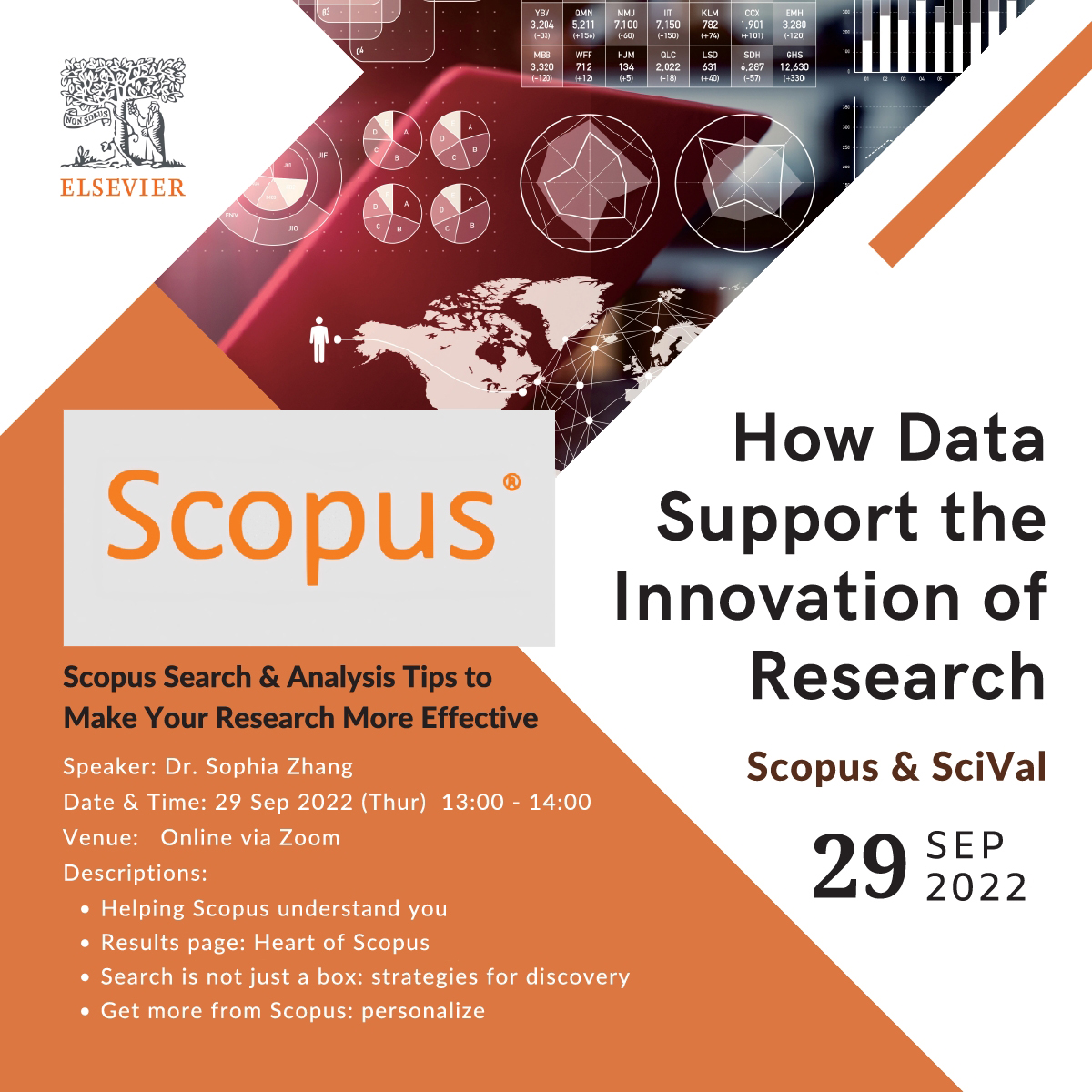 SCOPUS WEBINAR: How Data Support the Innovation of Research - Scopus Search & Analysis Tips to Make Your Research More Effective