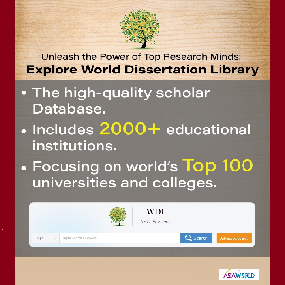 NEW TRIAL DISSERTATION LIBRARY :  World Dissertation Library (WDL)