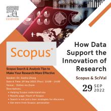SCOPUS WEBINAR: How Data Support the Innovation of Research - Scopus Search & Analysis Tips to Make Your Research More Effective SCOPUS WEBINAR: How Data Support the Innovation of Research - Scopus Search & Analysis Tips to Make Your Research More Effective